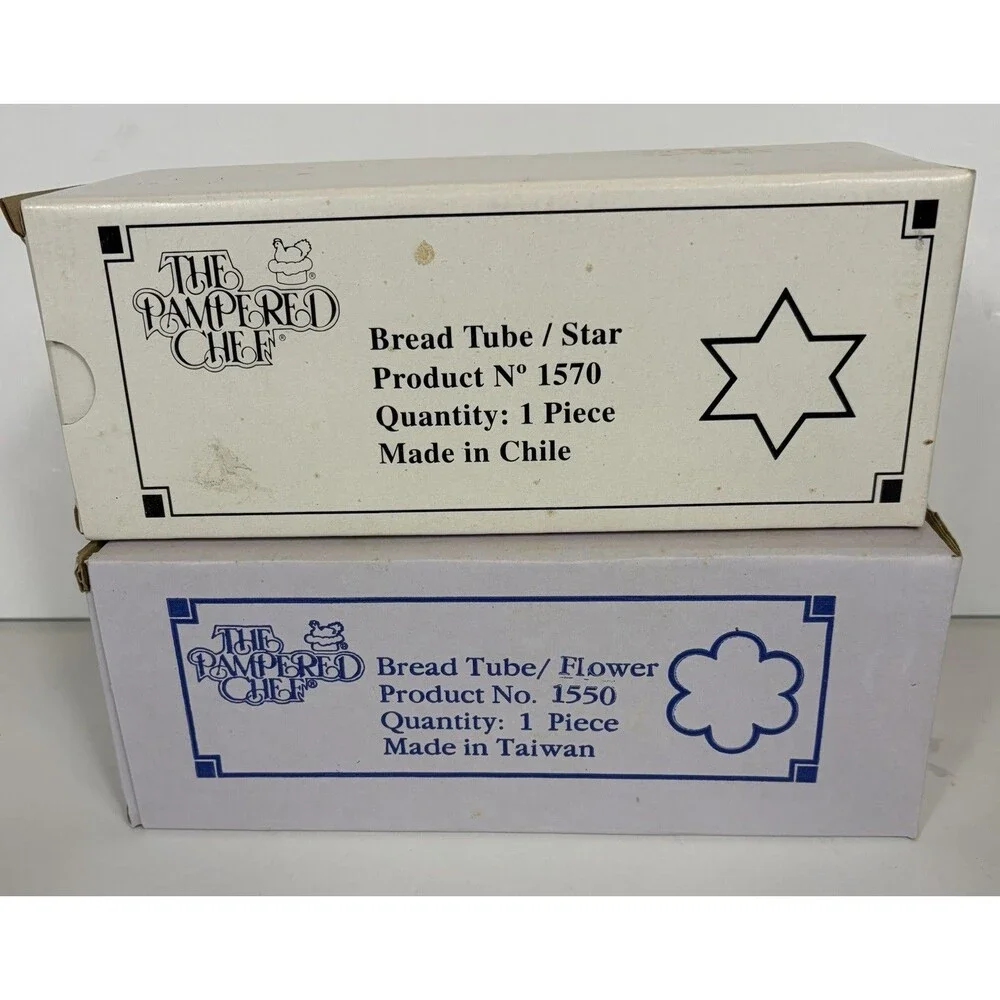 Pampered Chef Bread Tube Star 1570 And Flower 1550 New In Box
